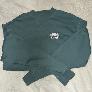 Roots green/blue long sleeve mock turtleneck size medium